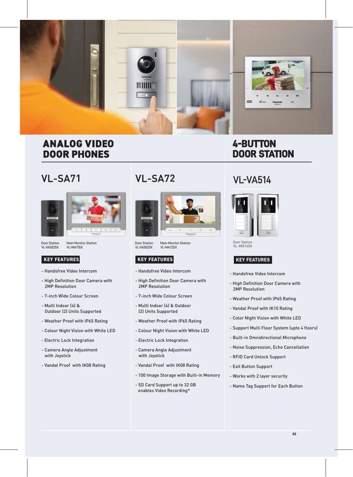 Panasonic analog video door phone products
