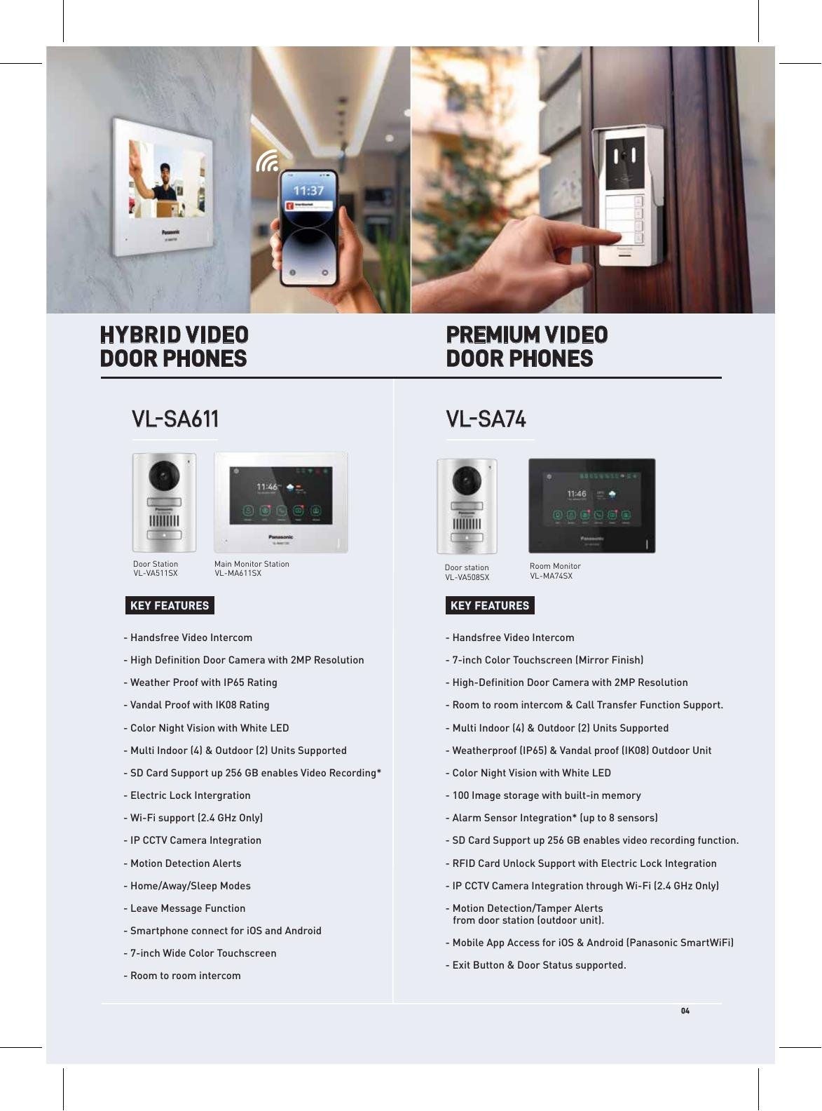 Panasonic hybrid and premium video door phone products