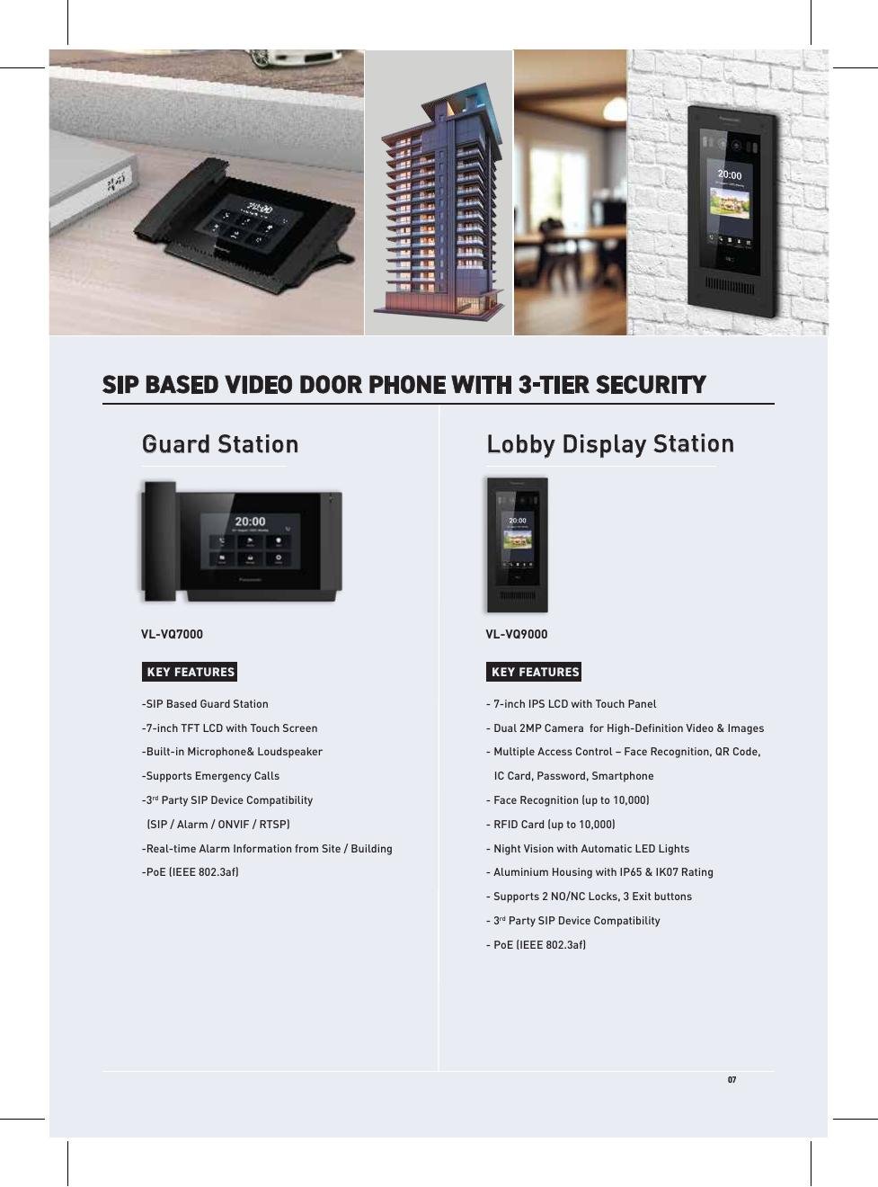 Panasonic SIP based video door phone system